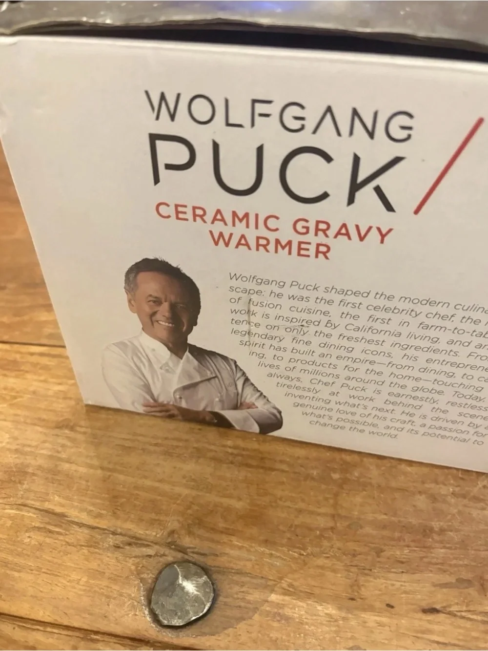Wolfgang Puck Ceramic Gravy Warmer with Electric Hot Plate in Box